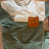 Green & Grey Color Block Sweat Suit | Unbranded