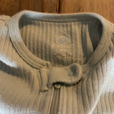 Light Blue Ribbed Zip Up Pajama | Cloud Island