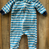 Blue Striped Zip Up Pajama | 3-6 mo | Onesies