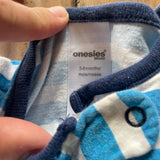 Blue Striped Zip Up Pajama | 3-6 mo | Onesies