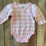Pink Checkered Onesie | 6-9 mo | Little Treasure