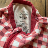 Wild Strawberry Gingham Zip Up Pajama | 3-6 mo | KickKee Pants