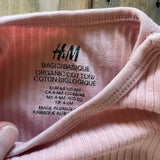 Organic Ribbed Pink Long Sleeve Onesie | 3-6 mo | H&M