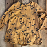 Mustard Dark Bison Print Dress | 12-18 mo | Little Co.