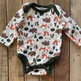 Outdoorsy Onesie | 0-3 mo | Chick Pea