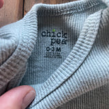 Blue Ribbed Onesie | 0-3 mo | Chick Pea