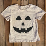 White Jack-o- Lantern Face Shirt | 12-18 mo | Brokedown Baby