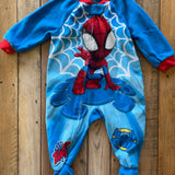 Fleece Spiderman Zip Up Pajama | 9-12 mo | Marvel