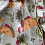 Organic Taco Zip Up Pajama |  6-9 mo | Honest Baby