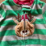 Christmas Reindeer Zip Up Pajama |  6-9 mo