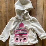 Flurry White Zippered Hoodie | 6-9 mo | Gymboree