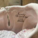 White Bubble Flower Romper | 6-9 mo | Luxe Threads