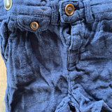 Navy Linen Shorts with Suspenders | Zara