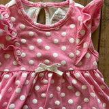 Pink Polkadot Romper Dress | 6-9 mo | First Impressions