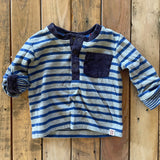 Blue Stripe Polo Long Sleeve | 3-6 mo | Sovereign Code