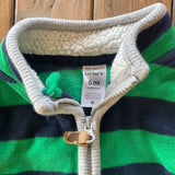 Green Stripe Zip Up Fleece Jumpsuit | 3-6 mo | Carter's