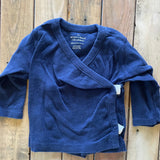 Navy Blue Wrap & Snap Shirt | 3-6 mo | Moon & Back