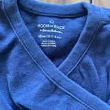 Navy Blue Wrap & Snap Shirt | 3-6 mo | Moon & Back