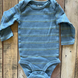 Stripe Blue Long Sleeve Onesie | 3-6 mo | Carter's