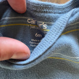 Stripe Blue Long Sleeve Onesie | 3-6 mo | Carter's