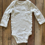 White Long Sleeve Onesie | 3-6 mo | Carter's