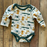 Safari Long Sleeve Onesie | 3-6 mo | Chick Pea