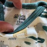 Safari Long Sleeve Onesie | 3-6 mo | Chick Pea