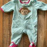 Fleece Monkey Zip Up Pajama | Carter's