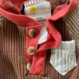 Brown Ribbed Long Sleeve Onesie | Little Chickadees