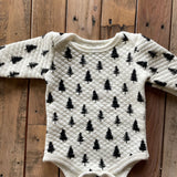 Quilted Long Sleeve Trees Onesie | HB