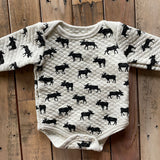 Quilted Moose Long Sleeve Onesie | HB