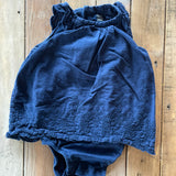 Navy Blue Embroidered Flower Romper | 6-9 mo | Carter's