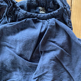 Navy Blue Embroidered Flower Romper | 6-9 mo | Carter's