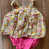 Floral & Polkadots Bubble Romper | 6-9 mo | Osh Kosh