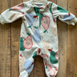 Pear Fleece Zip Up Pajama | 0-3 mo | Carter's