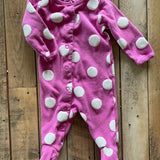 Pink Polkadot Zip Up Pajama | 0-3 mo | Carter's