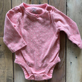 Pink Polkadot Long Sleeve Onesie | 0-3 mo | Carter's
