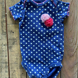 Blue and White Polkadot Onesie | 0-3 mo | Carter's