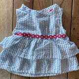 Blue & White Ruffled Dress | 6-9 mo | Penelope