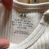 Plain Long Sleeve Onesie | 0-3 mo | H&M