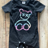 Black Neon Bear Romper | 0-3 mo