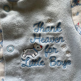 Blue & White Button Up Pajama | 0-3 mo