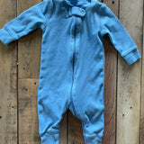 Organic Royal Blue Zip Up Pajama | 0-3 mo | Primary