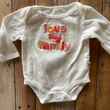Love My Family Onesie | 6-9 mo | Rabbit + Bear