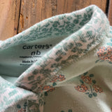 Green Floral Zip Up Pajama | newborn | Carter's