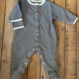 Gray Stripe Button Up Romper | 3-6 mo