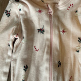 Pink Christmas Zip Up Pajama | 12-18 mo | Little Earthling