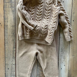 Beige Cable Knit Sweater Set | So Cute