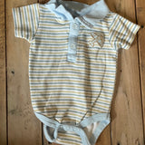 Stripe with Plane Onesie Polo| 3-6 mo | Kyle & Deena