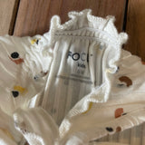Mauve White  Romper | 3-6 mo | Focus